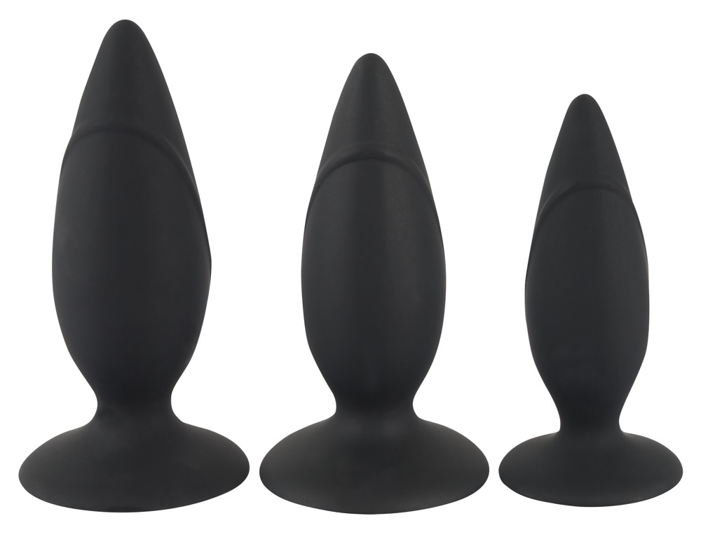 3-teiliges Analplug-Set mit Saugfuß Sex-Spielzeuge online kaufen
