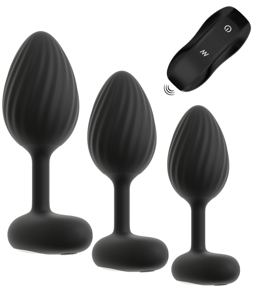 3-teiliges Analplug-Set mit Vibration Sex-Spielzeuge online kaufen