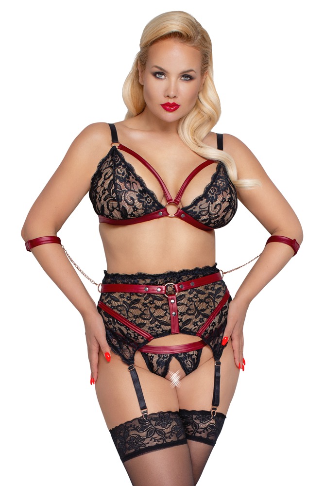 3-teiliges Straps-Set inklusive Armfesseln Dessous online kaufen 3-teiliges Straps-Set inklusive Armfesseln Dessous online kaufen