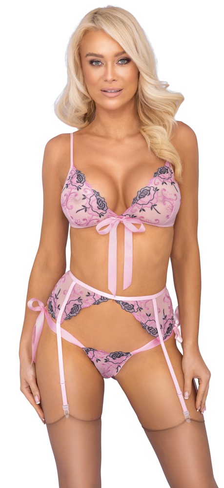 3-teiliges Straps-Set mit Satin-Bindeschleifen Dessous online kaufen 3-teiliges Straps-Set mit Satin-Bindeschleifen Dessous online kaufen