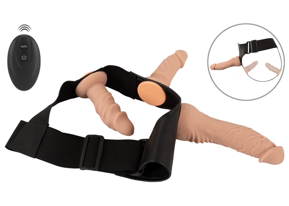 4-teiliges Strap-on-Set inklusive RC-Vibrator und 2 Dildos Vibrator online kaufen