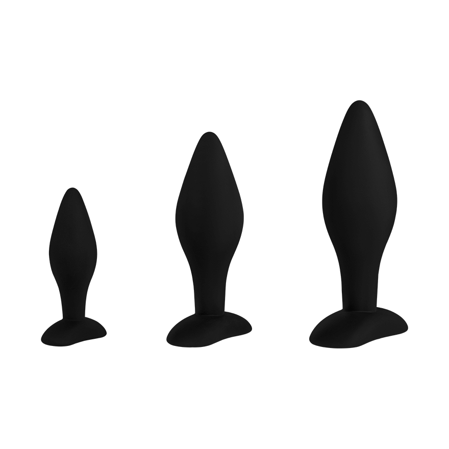Analplugs aus Silikon, 3 Teile, 9,5 - 14,5 cm Dessous online kaufen