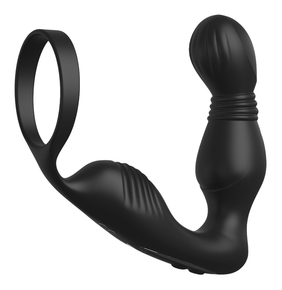 Analvibrator „Ass-Gasm Pro P-Spot Milker“ mit Penisring und nickender P-Punkt-Spitze Vibrator online kaufen
