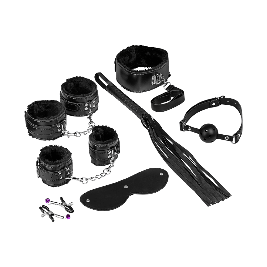 Aufregendes Bondage-Set mit weichem Plüsch, 8 Teile Dessous online kaufen