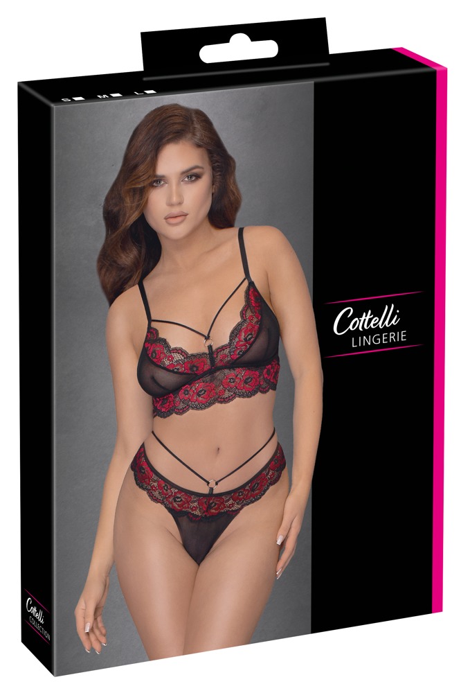 BH plus String mit zweifarbigen Spitzeneinsätzen Dessous online kaufen BH plus String mit zweifarbigen Spitzeneinsätzen Dessous online kaufen