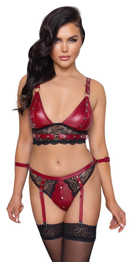 Bralette plus Straps-Slip, edler Mattlook mit Spitze, Strapse abnehmbar Dessous online kaufen Bralette plus Straps-Slip, edler Mattlook mit Spitze, Strapse abnehmbar Dessous online kaufen