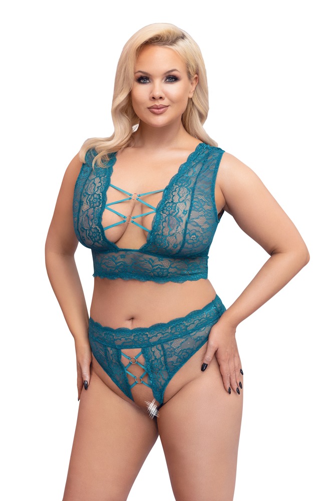 Bralette plus String aus Spitze Dessous online kaufen
