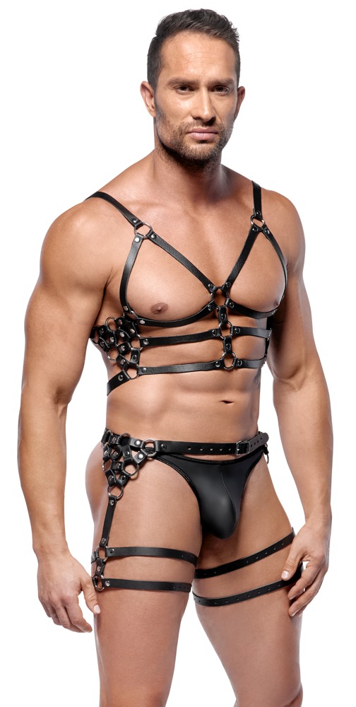 Brust-Harness plus Hüft-Harness aus Leder Dessous online kaufen Brust-Harness plus Hüft-Harness aus Leder Dessous online kaufen