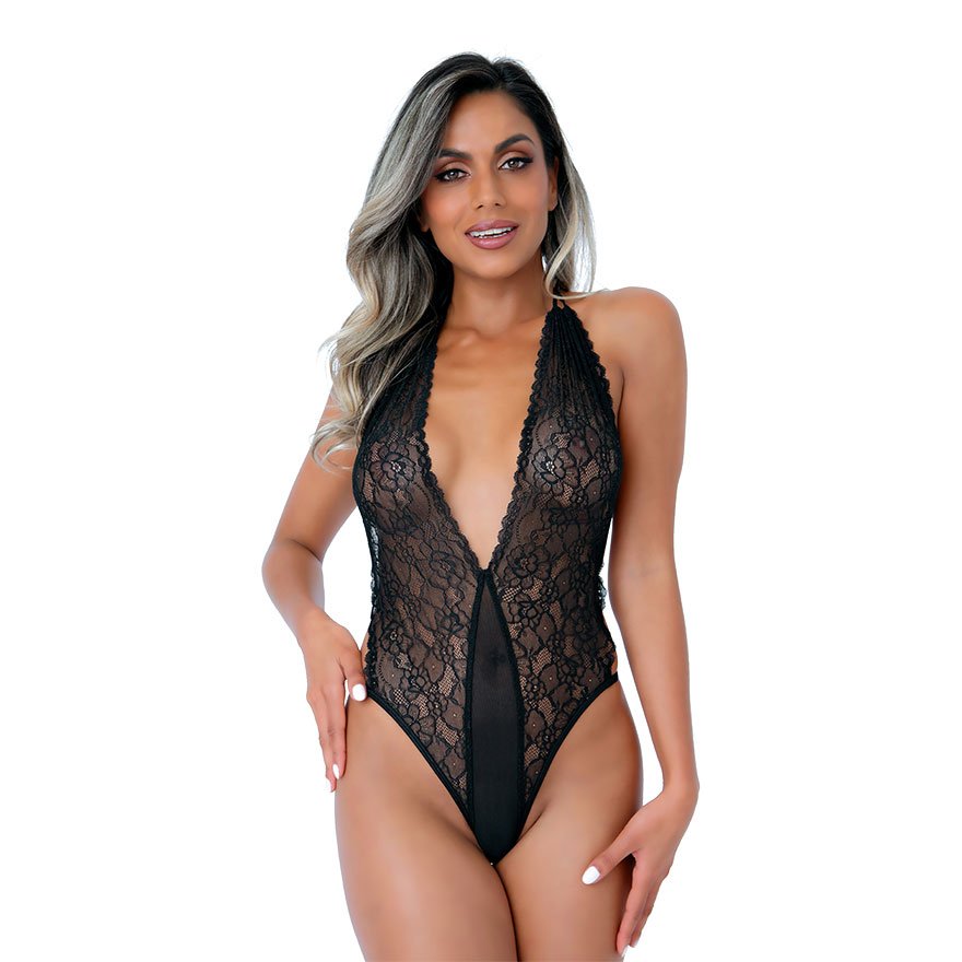 Deep-V Lace Teddy Dessous online kaufen