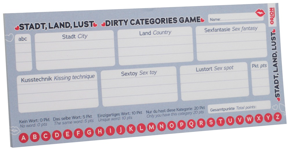 Erotikspiel „Stadt, Land, Lust“, 25-Blatt-Papierblock Sonstige Erotikartikel online kaufen Erotikspiel „Stadt, Land, Lust“, 25-Blatt-Papierblock Sonstige Erotikartikel online kaufen