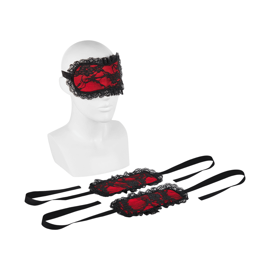 Fesseln aus Spitze mit Augenmaske, 3 Teile Dessous online kaufen