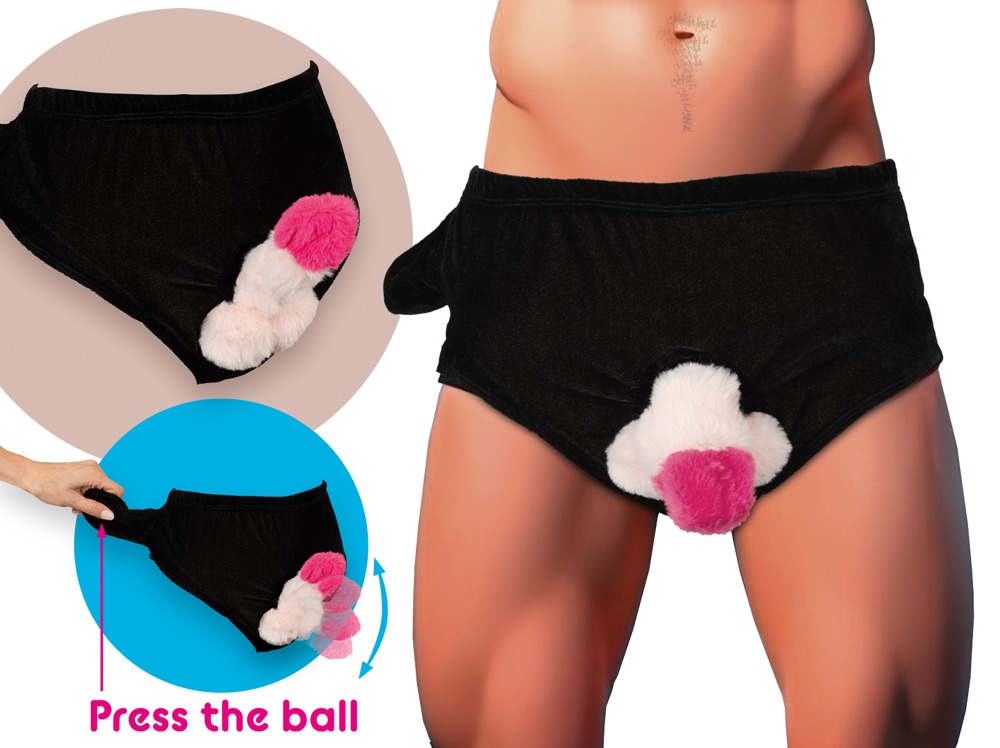 Gag-Slip mit beweglichem Plüsch-Penis Dessous online kaufen