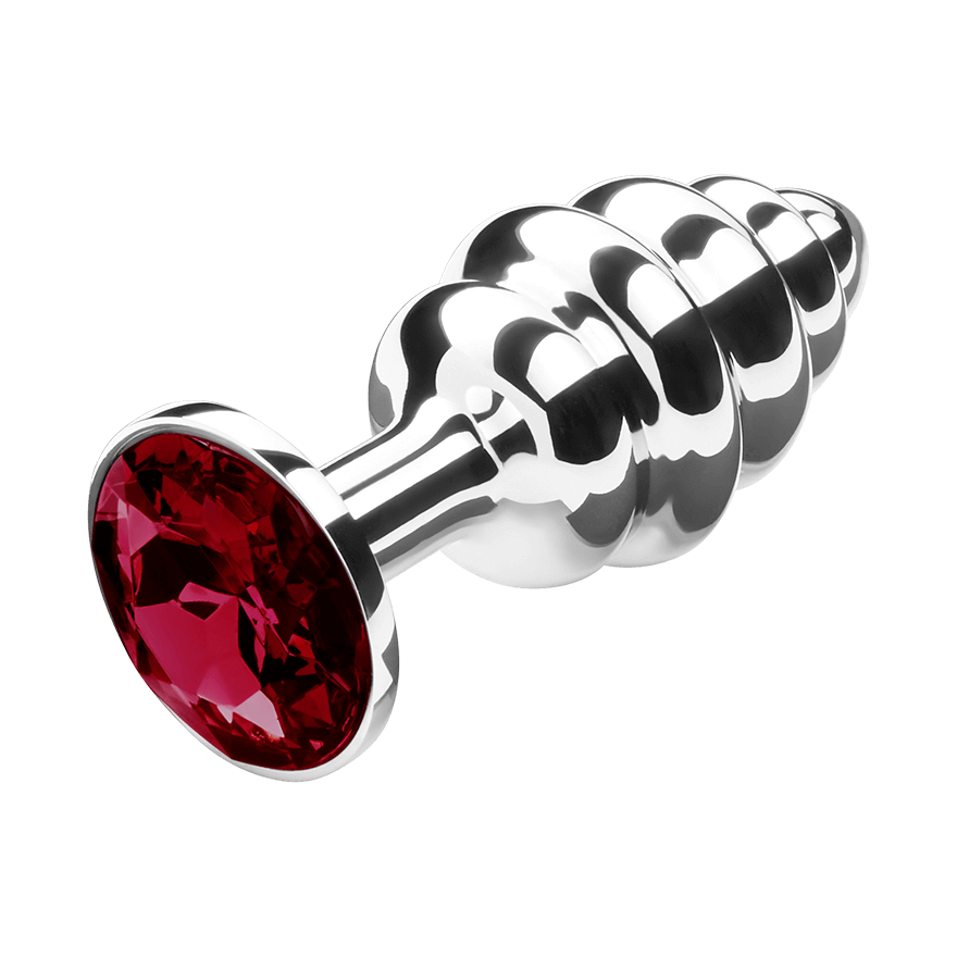 Gerillter Analplug mit Kristall, 7 cm Sex-Spielzeuge online kaufen