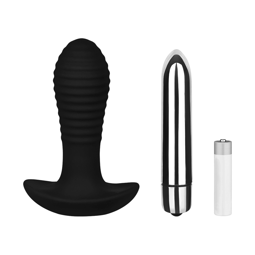 Gerillter Silikon-Analplug, 10,2 cm Vibrator online kaufen