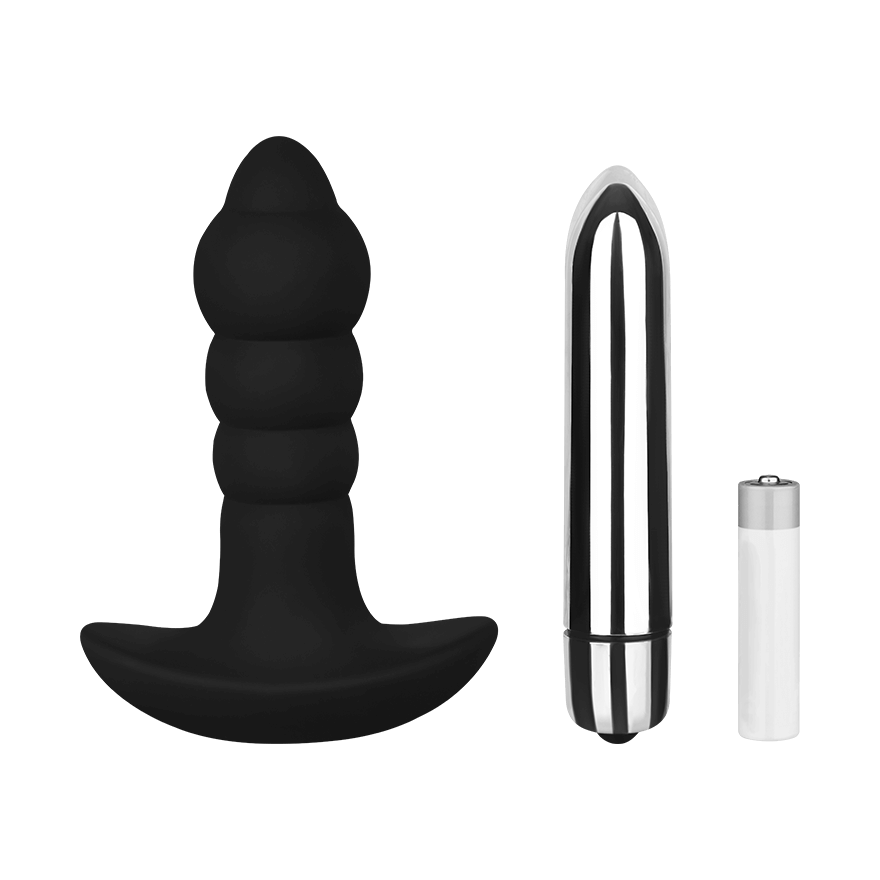 Gewellter Silikon-Analplug, 9,7 cm Vibrator online kaufen
