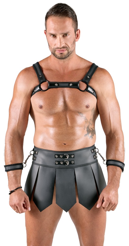 Gladiator-Rock mit Brustharness & Handfesseln Dessous online kaufen