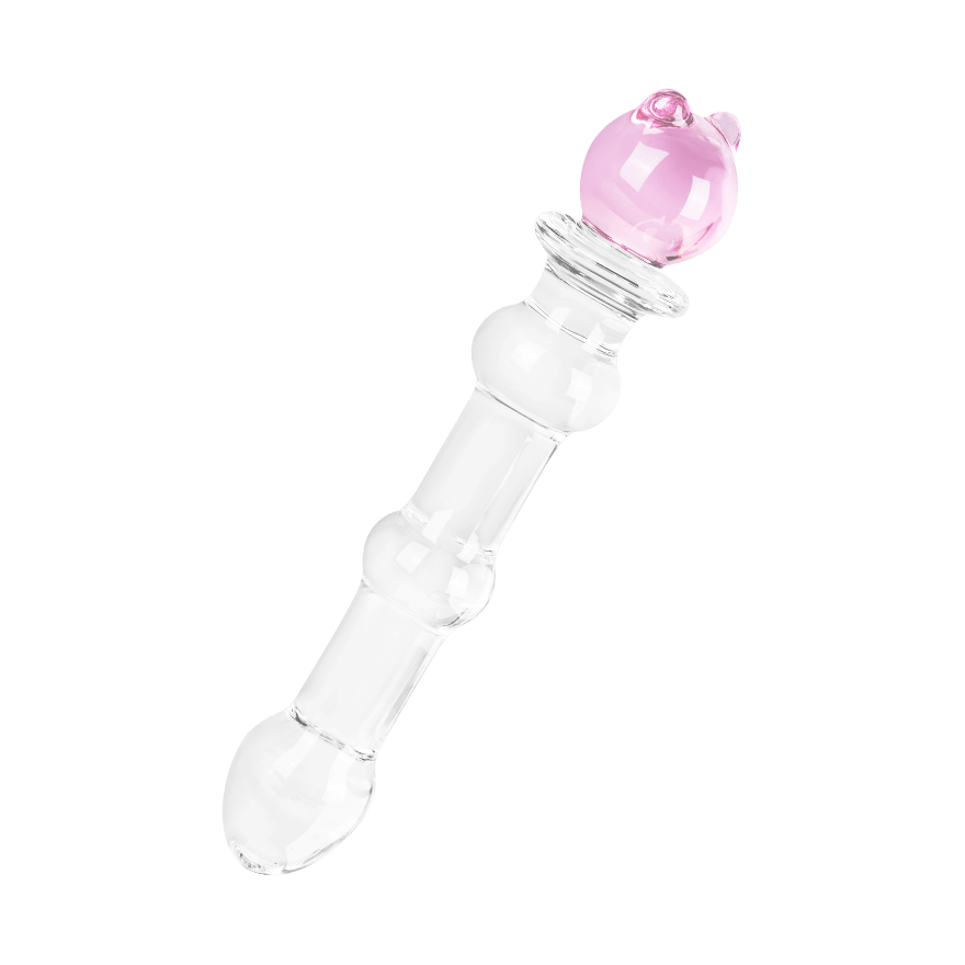 Glasdildo mit Bärchen-Applikation, 18 cm Sex-Spielzeuge online kaufen