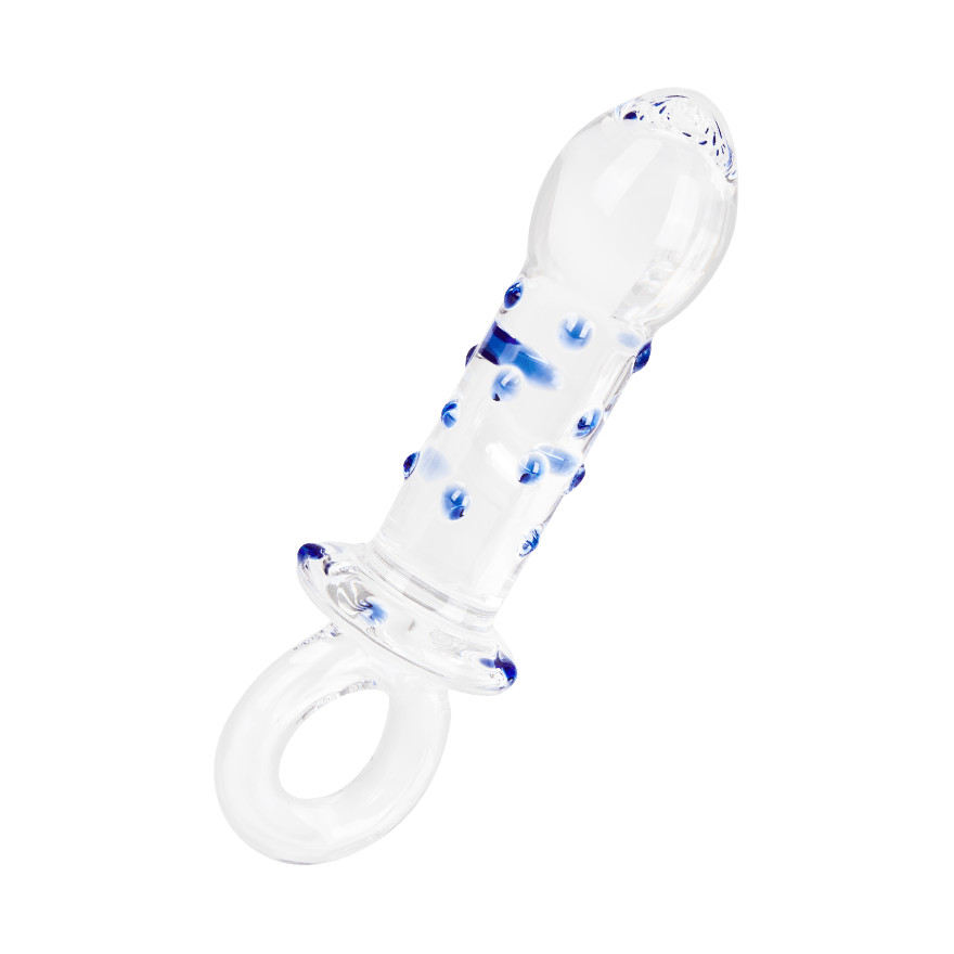 Glasdildo mit Haltering, 15 cm Sex-Spielzeuge online kaufen