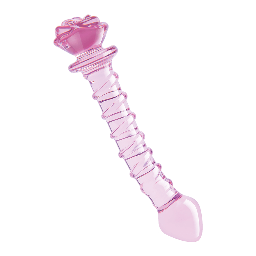 Glaze Glass - Rosebud Spiral G-Spot Dildo, 22,8 cm Sex-Spielzeuge online kaufen Glaze Glass - Rosebud Spiral G-Spot Dildo, 22,8 cm Sex-Spielzeuge online kaufen