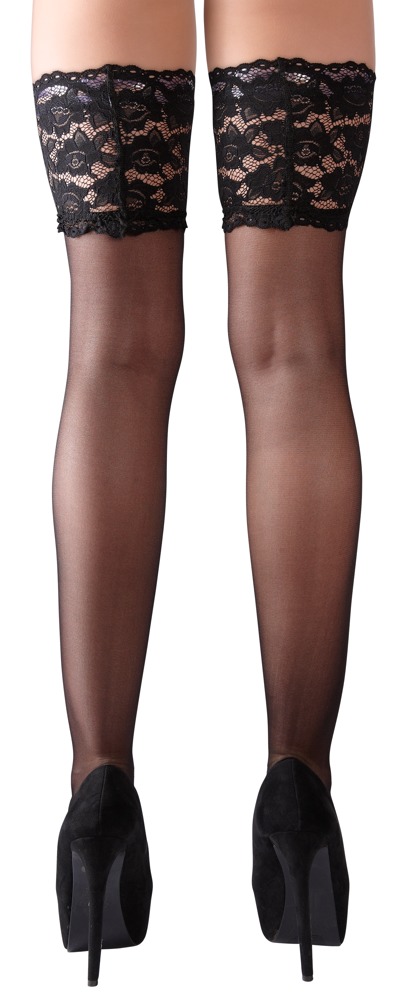 Halterlose Strümpfe mit 14 cm breitem Spitzenabschluss Dessous online kaufen