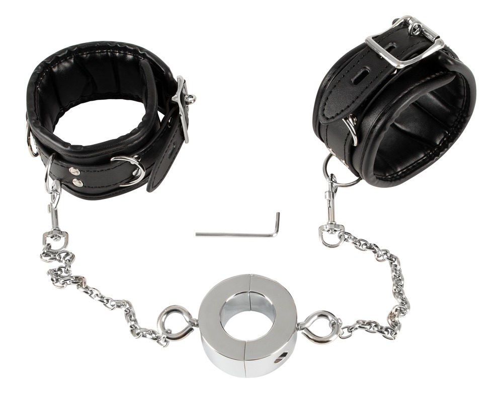 Handfesseln „Hand Cuffs & Cock Ring" plus Penisring an Karabinerketten Sex-Spielzeuge online kaufen
