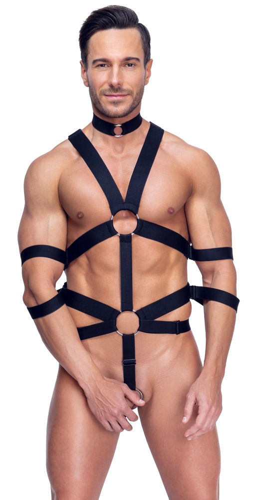 Harness mit Cockring & Hals- und Armfesseln Dessous online kaufen Harness mit Cockring & Hals- und Armfesseln Dessous online kaufen