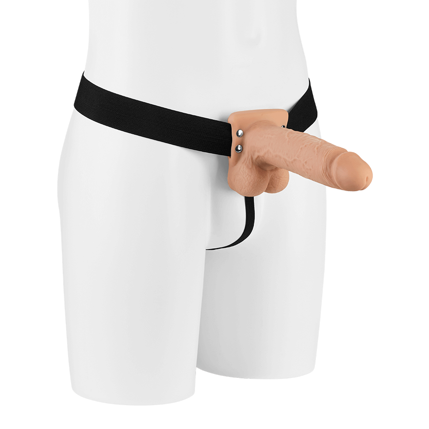 Hollow Strap-On With Balls Flesh, 20 cm Sex-Spielzeuge online kaufen