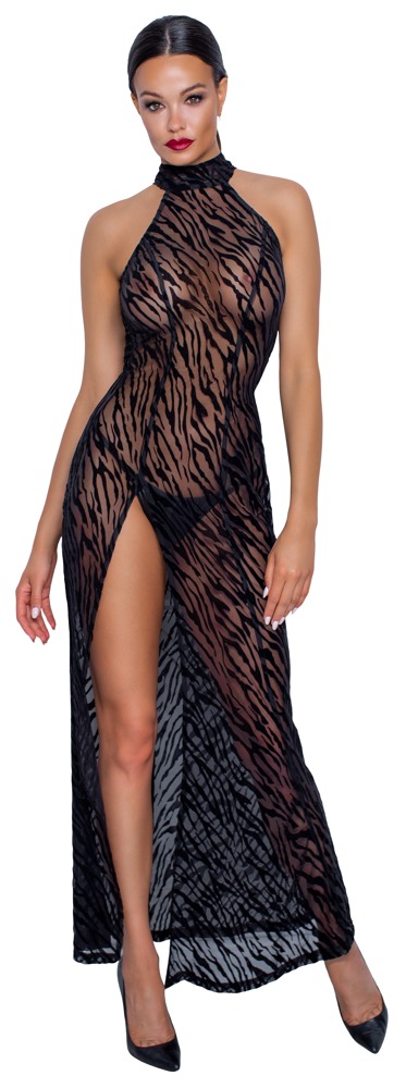 Kleid aus elastischem Powernet mit Samtflockprint in Tiger-Optik Dessous online kaufen Kleid aus elastischem Powernet mit Samtflockprint in Tiger-Optik Dessous online kaufen