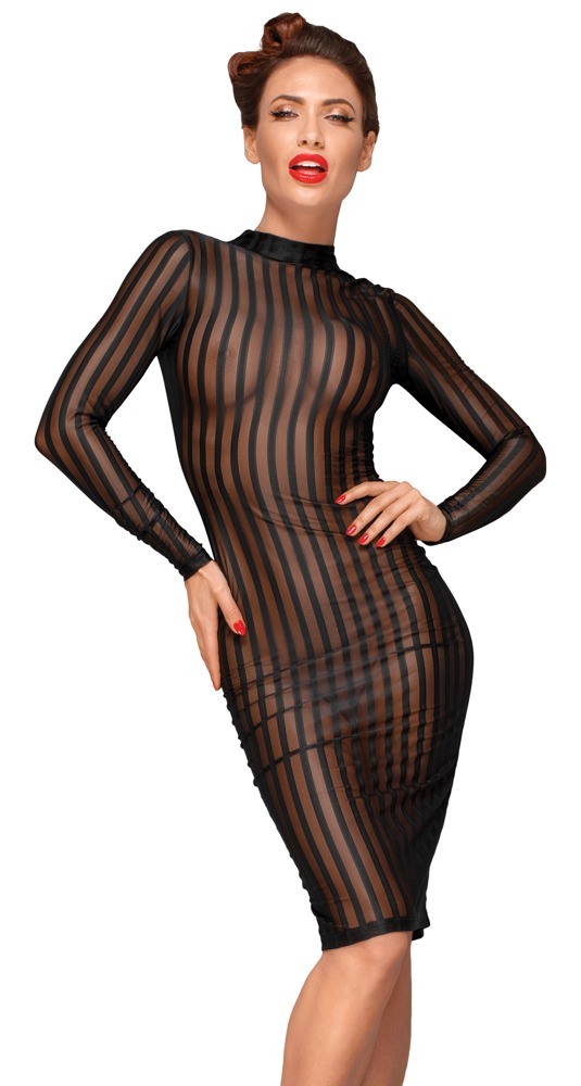 Kleid in semitransparenter Streifen-Optik Dessous online kaufen