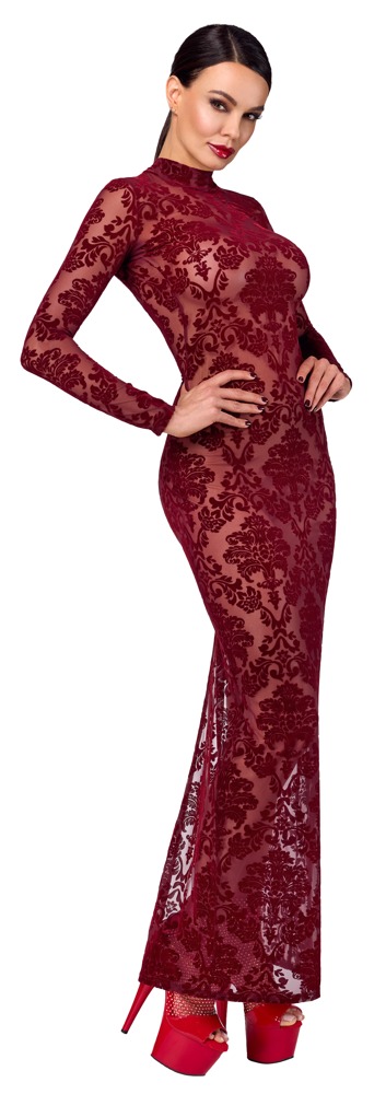 Kleid „Kink Royal“ mit Samtflockprint-Ornamenten Dessous online kaufen