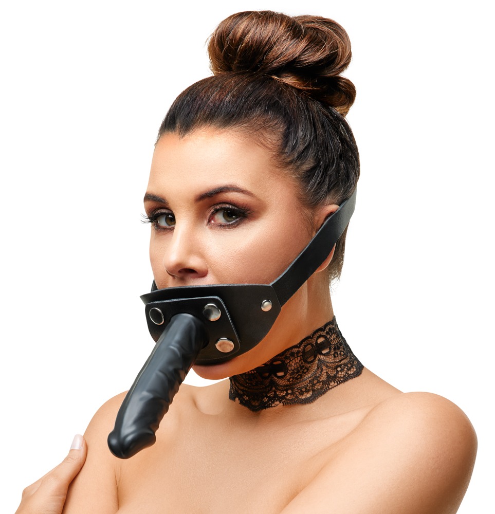 Knebel aus Latex mit Außen-Dildo Fetisch online kaufen