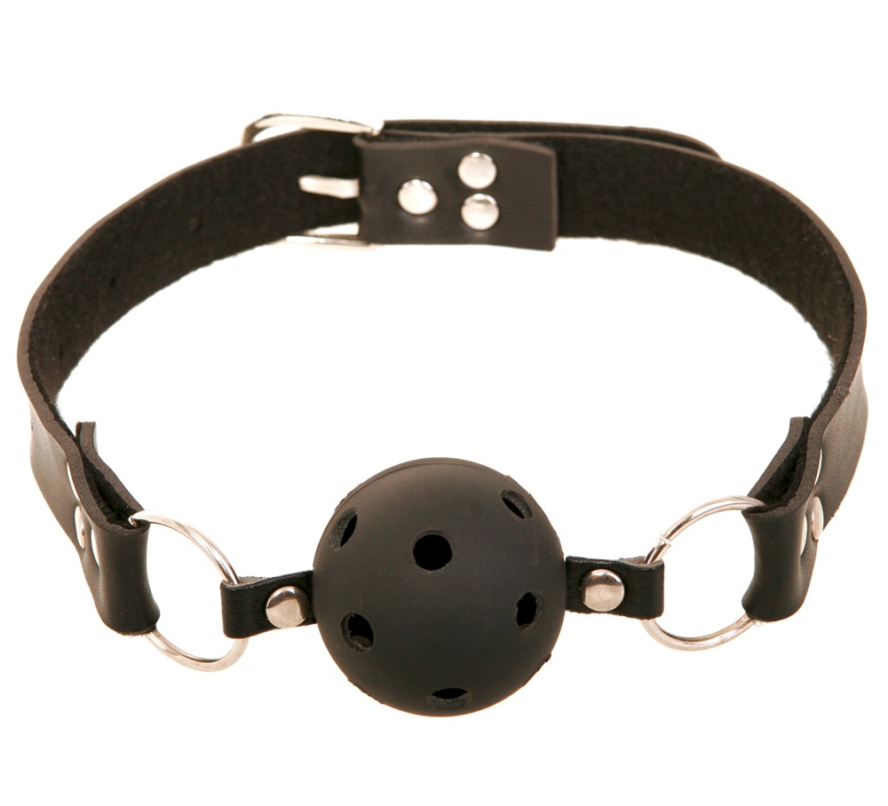Knebel „Breathable Ball Gag“, Hartgummiball mit Atemlöchern Fetisch online kaufen