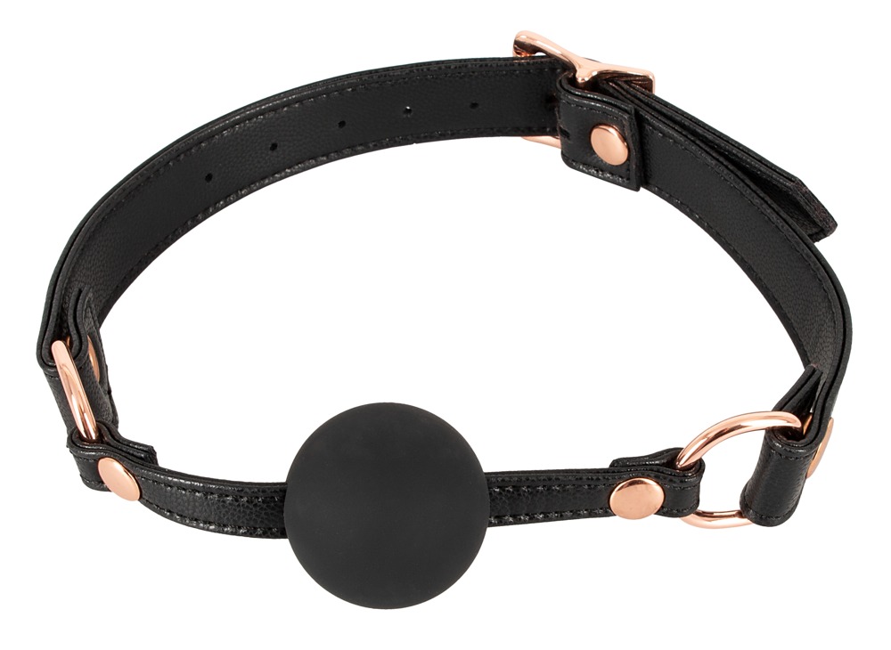 Knebel in edler Lederoptik mit Silikonball Fetisch online kaufen
