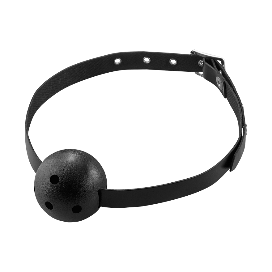 Knebelball mit schmalem Ledergurt BDSM online kaufen