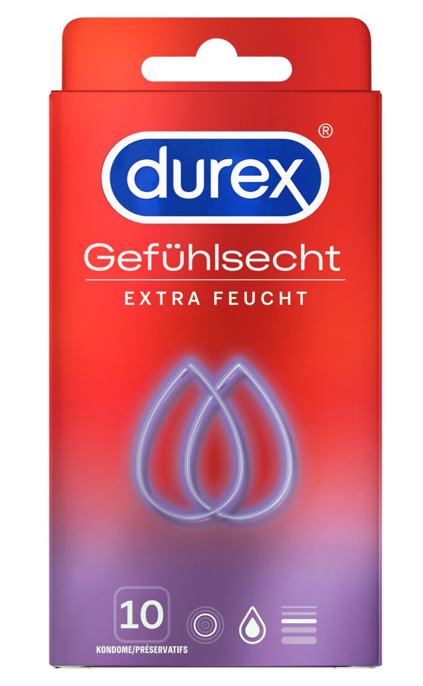 Kondome „Gefühlsecht Extra Feucht“, transparent, extra groß Drogerie online kaufen