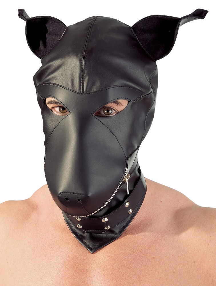 Kopfmaske in Hundeoptik, hinten geschnürt, mit Reißverschluss Dessous online kaufen