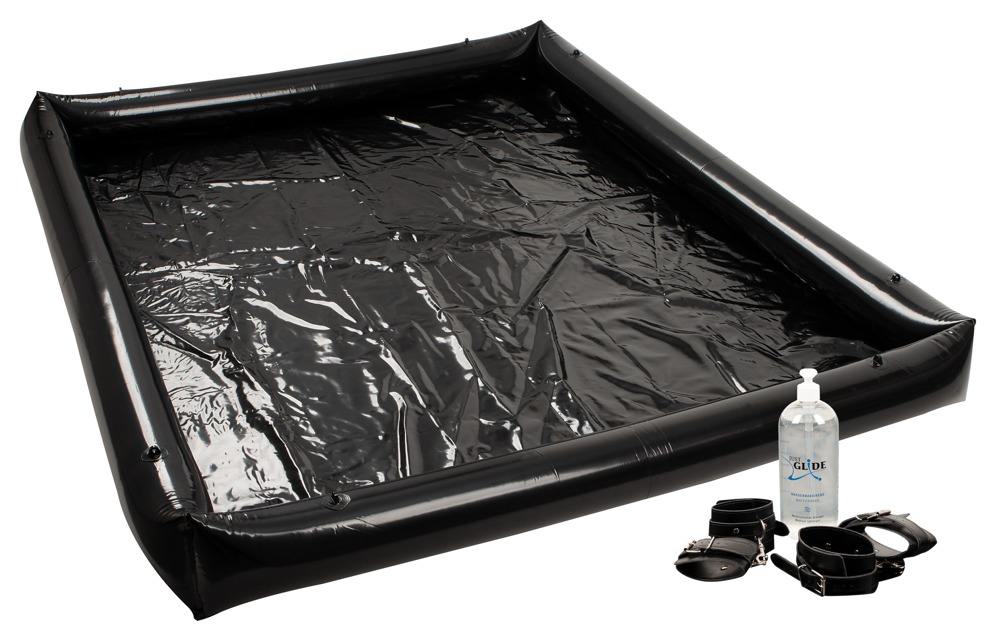 Lacklaken „Glossy Games“ inkl. 4 Fesseln und 1 Liter Gleitgel Fetisch online kaufen