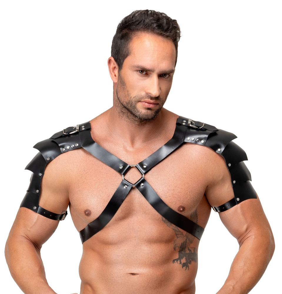 Leder-Brustharness mit Schulterpanzer Dessous online kaufen