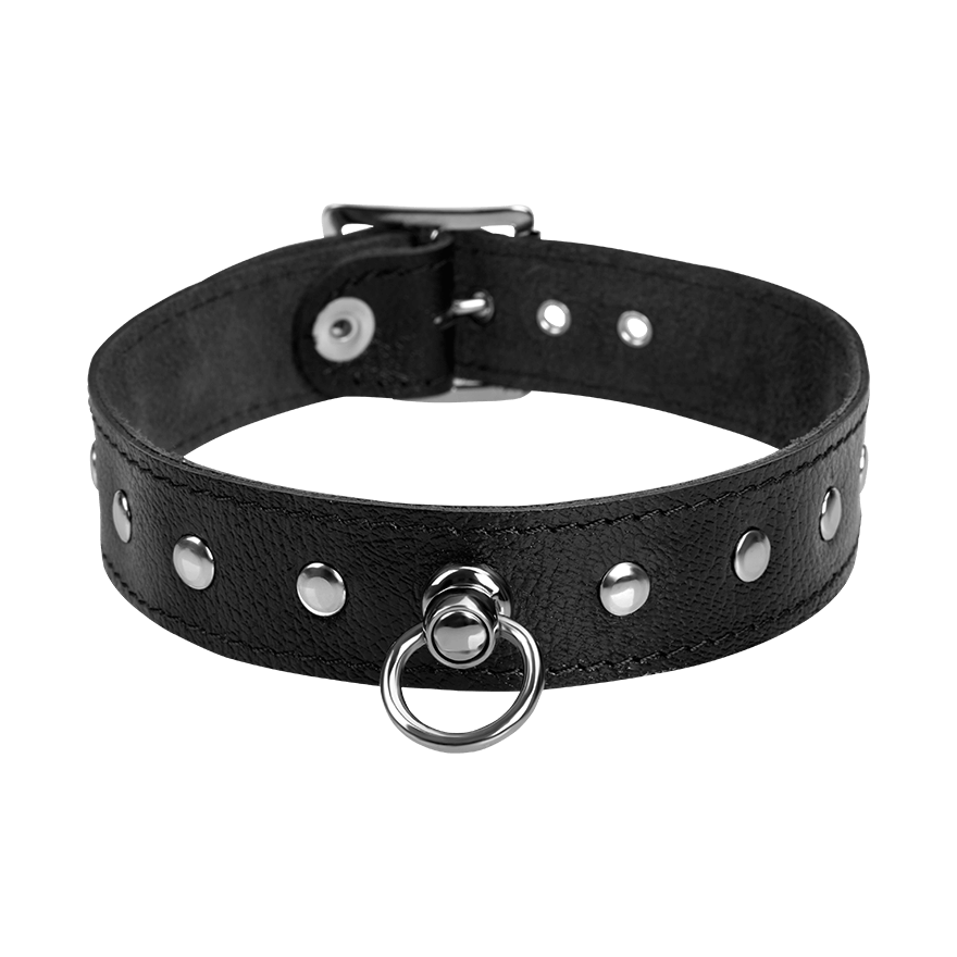 Leder-Halsband mit Flachnieten BDSM online kaufen Leder-Halsband mit Flachnieten BDSM online kaufen