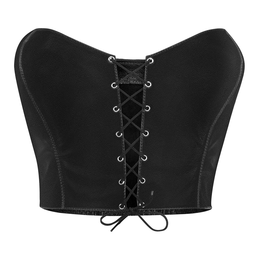 Leder-Top mit Schnürung Dessous online kaufen