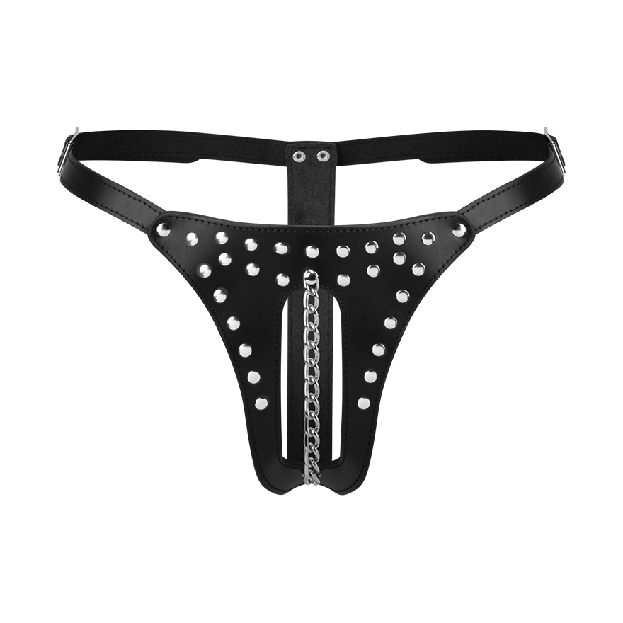 Ledertanga mit Kette Dessous online kaufen