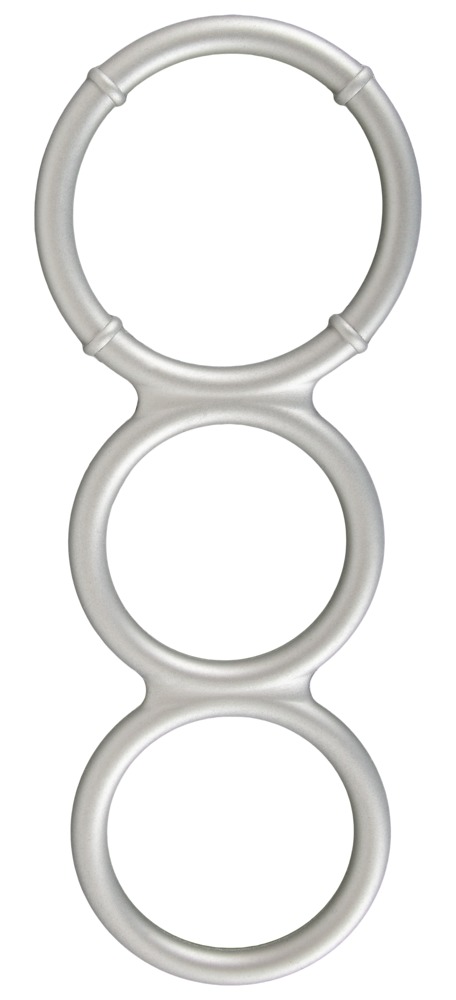 „Metallic Silicone Triple cock and ball ring“ aus Silikon Sex-Spielzeuge online kaufen
