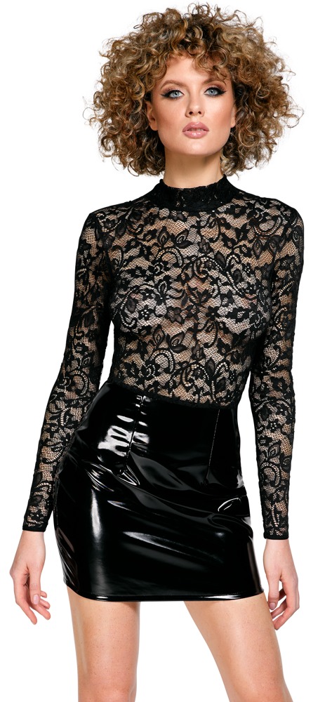 Minikleid aus Spitze und Lack Dessous online kaufen