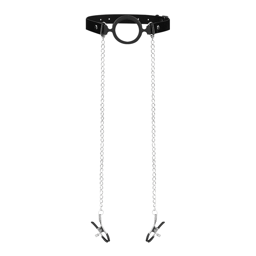 O-Ring Gag with Nipple Clamps BDSM online kaufen O-Ring Gag with Nipple Clamps BDSM online kaufen