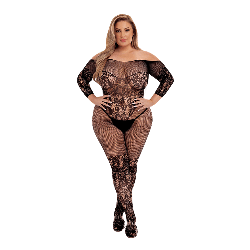 Off-The-Shoulder Lace Bodystocking Dessous online kaufen Off-The-Shoulder Lace Bodystocking Dessous online kaufen