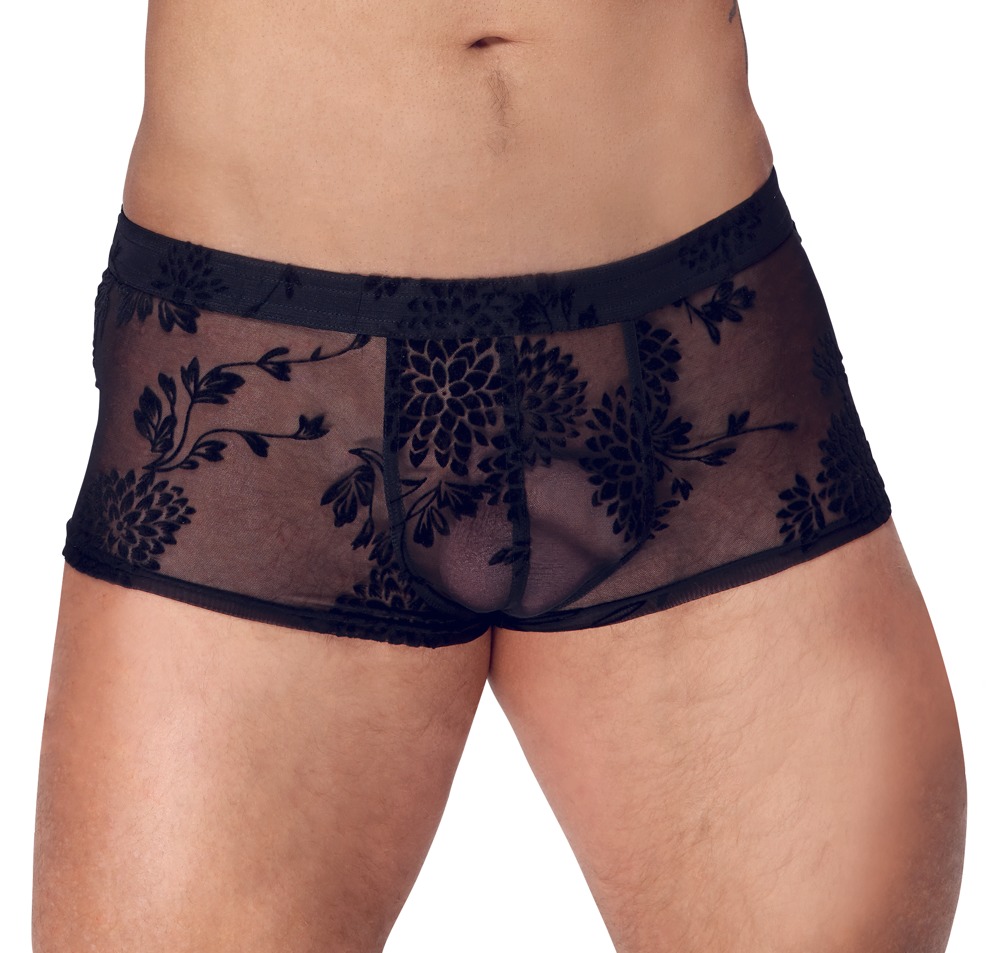 Pants aus feinem Powernet mit Paradies-Samtflockprint Dessous online kaufen