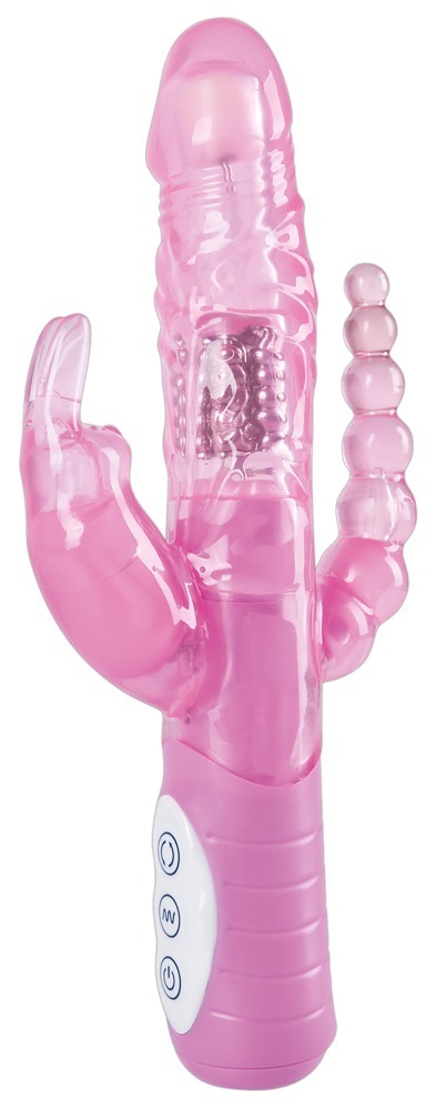 Rabbitvibrator „3 x Motor 3 x Lust“, 22 cm, stimuliert vaginal, anal und die Klitoris Vibrator online kaufen