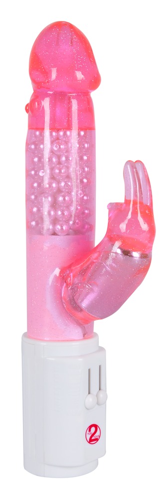 Rabbitvibrator „Sparkling Clear Rabbit“ mit rotierenden Massagekugeln Vibrator online kaufen