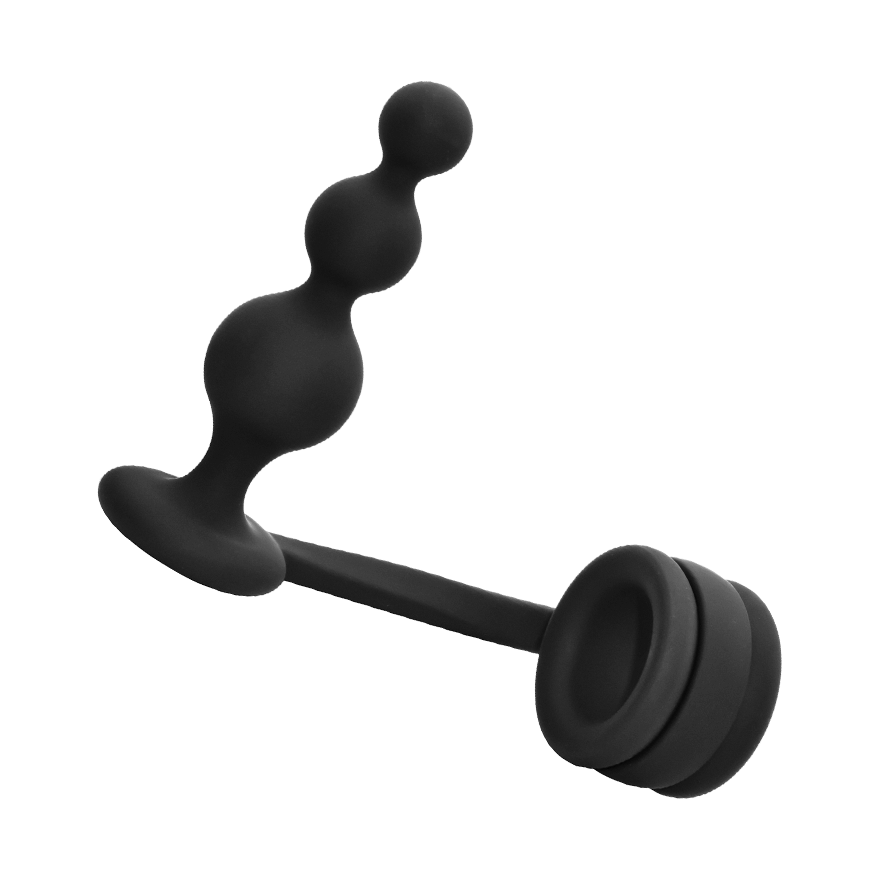 Ramrod - Cockring with Beaded Anal Plug, 11 cm Sex-Spielzeuge online kaufen