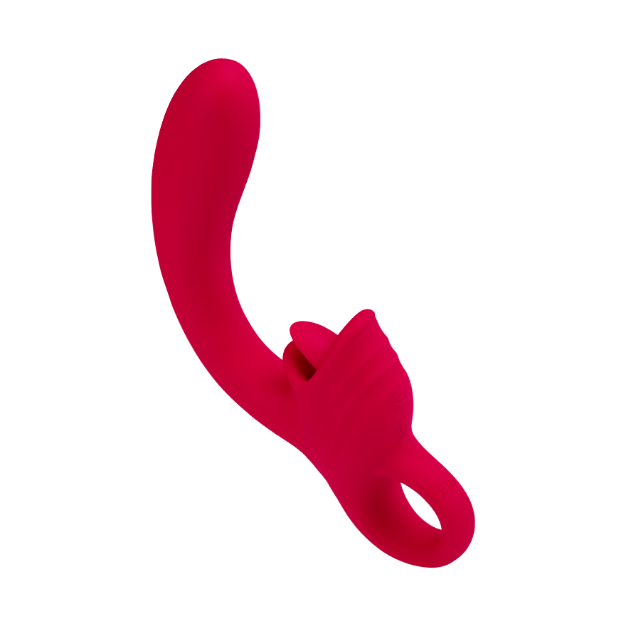 Silikon-Rabbit mit Zungen-Klitorisreizer, 21,5 cm Vibrator online kaufen